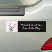 ブルドッグフランスの（クリーム/ホワイト）'絵画 - Dog Art バンパーステッカー (車上)