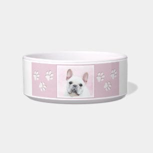 ブルドッグフランスの（クリーム/ホワイト）'絵画 - Dog Art ボウル