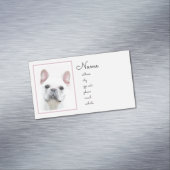 ブルドッグフランスの(クリーム/ホワイト)'絵画 - Dog Art マグネット名刺 (インサイチュ)