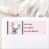 ブルドッグフランスの（クリーム/ホワイト）'絵画 - Dog Art ラベル (インサイチュ)