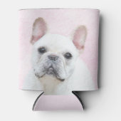 ブルドッグフランスの(クリーム/ホワイト)'絵画 - Dog Art 缶クーラー (正面)