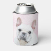 ブルドッグフランスの(クリーム/ホワイト)'絵画 - Dog Art 缶クーラー (缶裏面)