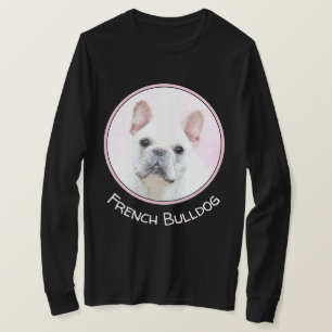 ブルドッグフランスの(クリーム/ホワイト)'絵画 - Dog Art Tシャツ