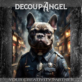 ブルドッグフランスの – デコページ –  薄葉紙