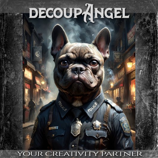 ブルドッグフランスの – デコページ –  薄葉紙