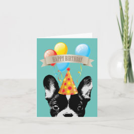 ブルドッグフランスの&バルーンハッピーバースデー カード