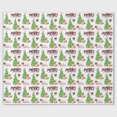 ブルドッグフランスの、バードクリスマスツリー ラッピングペーパー (フラット)