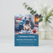 ブルドッグフランスの&フェアリーがクリスマスを点灯 インビテーションポストカード (スタンド正面)