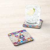 ブルドッグフランスの – フランス語 – カラフルモザイク コースター (右側)