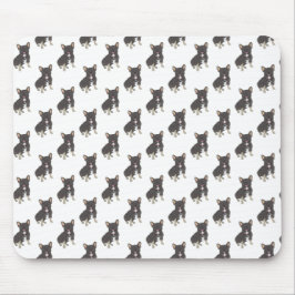 ブルドッグフランスの（ブラック&タントリカラー）マウスパッド マウスパッド