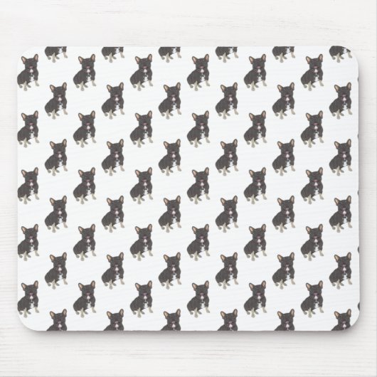 ブルドッグフランスの(ブラック&タントリカラー)マウスパッド マウスパッド (正面)