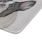 ブルドッグフランスの(ブリンドル・ピー絵画) s - Dog Art カッティングボード (角)