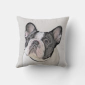 ブルドッグフランスの(ブリンドル・ピー絵画) s - Dog Art クッション (裏面)