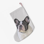 ブルドッグフランスの(ブリンドル・ピー絵画) s - Dog Art スモールクリスマスストッキング (裏面 (吊り時))