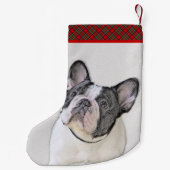 ブルドッグフランスの(ブリンドル・ピー絵画) s - Dog Art スモールクリスマスストッキング (裏面)