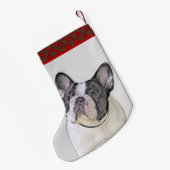 ブルドッグフランスの(ブリンドル・ピー絵画) s - Dog Art スモールクリスマスストッキング (裏面 (吊り時))
