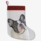 ブルドッグフランスの(ブリンドル・ピー絵画) s - Dog Art スモールクリスマスストッキング (正面)