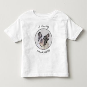 ブルドッグフランスの(ブリンドル・ピー絵画) s - Dog Art トドラーTシャツ