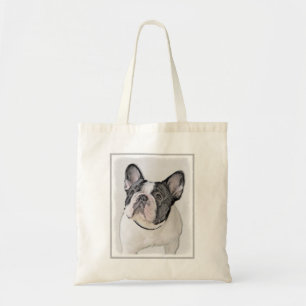 ブルドッグフランスの(ブリンドル・ピー絵画) s - Dog Art トートバッグ