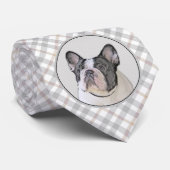 ブルドッグフランスの(ブリンドル・ピー絵画) s - Dog Art ネクタイ (ロール)