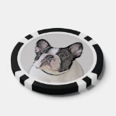 ブルドッグフランスの(ブリンドル・ピー絵画) s - Dog Art ポーカーチップ (シングル)