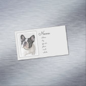 ブルドッグフランスの(ブリンドル・ピー絵画) s - Dog Art マグネット名刺 (インサイチュ)