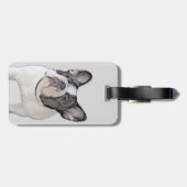 ブルドッグフランスの(ブリンドル・ピー絵画) s - Dog Art ラゲッジタグ (裏面横)