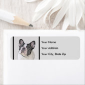 ブルドッグフランスの(ブリンドル・ピー絵画) s - Dog Art ラベル (インサイチュ)