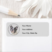 ブルドッグフランスの(ブリンドル・ピー絵画) s - Dog Art ラベル (インサイチュ)