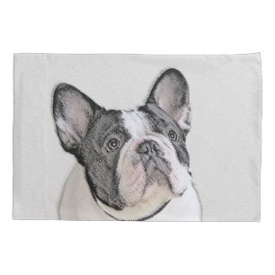ブルドッグフランスの(ブリンドル・ピー絵画) s - Dog Art 枕カバー
