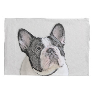 ブルドッグフランスの(ブリンドル・ピー絵画) s - Dog Art 枕カバー