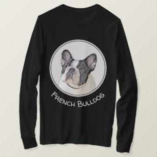 ブルドッグフランスの(ブリンドル・ピー絵画) s - Dog Art Tシャツ