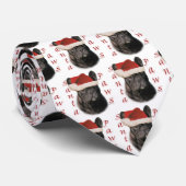 ブルドッグフランスの(blk)サンタポーズ ネクタイ (ロール)