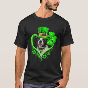 ブルドッグフランスのSt patricks day恋人アイリッシュシャーロック Tシャツ