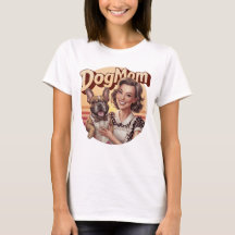ブルドッグフランスのTシャツDogmom doglover retro