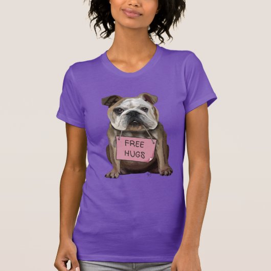 ブルドッグフリーハグ Tシャツ (正面)