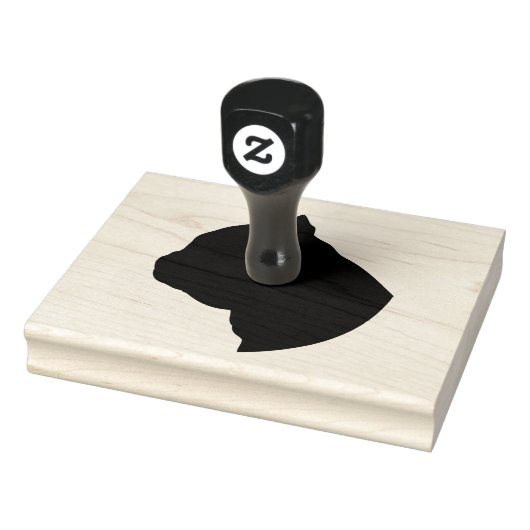 ブルドッグヘッドシルエット、4" x 5"ゴムスタンプ ラバースタンプ (スタンプ)