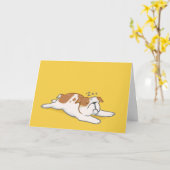 ブルドッグベレーテッド誕生日カード カード (黄色い花)