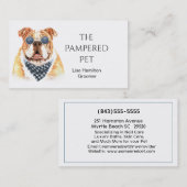 ブルドッグペットトリマー/獣医/シッターの名刺 名刺 (正面/裏面)