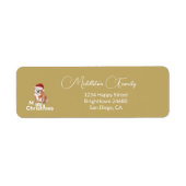 ブルドッグホリデークリスマスサンメリータハット金ゴールド ラベル (正面)