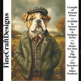 ブルドッグポートレート、カントリーランドスケープCH2デコページ 薄葉紙