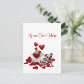 ブルドッグマディーレッドローズバレンタインデザイン シーズンポストカード (スタンド正面)