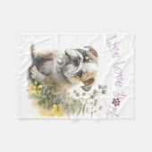 ブルドッグママフローラ フリースブランケット (正面(横))