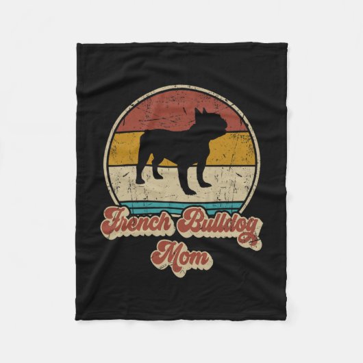ブルドッグママ犬の恋人のギフト女性のためのFrenchieママ フリースブランケット (正面)