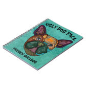 ブルドッグユニークフランスのの醜い犬の顔手帳 ノートブック (左側)