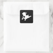 ブルドッグヨガポーズラブハートトレーニングプレゼント スクエアシール (バッグ)