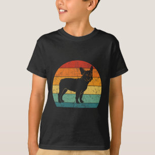 ブルドッグレトロヴィンテージ60s 70sおもしろいFrenchie Loves 2 Tシャツ