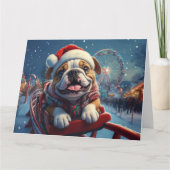 ブルドッグローラーコースタークリスマス カード (正面)