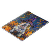 ブルドッグ不気味ハロウィーン魔女とカボチャ ノートブック (左側)