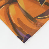 ブルドッグ不気味フランスのハロウィーン魔女とカボチャ フリースブランケット (角)